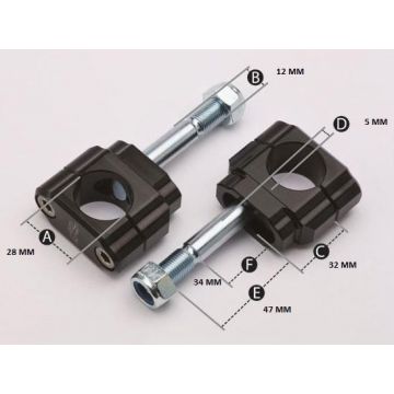 BAR MOUNTS 28.6 MM 5MM OFFSET